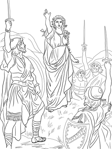 Deborah Leads Israel Coloring Page